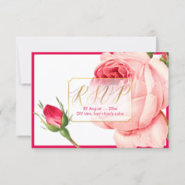 Quadro PixDezines RSVP Vintage Rosas/Faux Dourado/