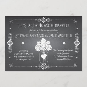 Quadro que Wedding o convite rústico do frasco de