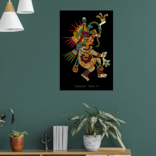 Quadro Quetzalcoatl Mayan Art Poster sem saída