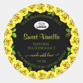 Quadro rosa amarelo na etiqueta do produto preto c