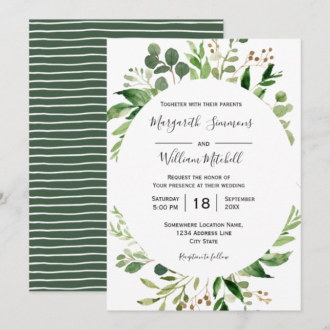 Quadro-sombra de Verão Watercolor Convite para cas (Frente/Verso)