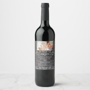 Quadro sua etiqueta do vinho do casamento do nome