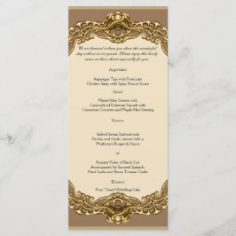 Quadro Vitoriano no Menu Casamento Dourado