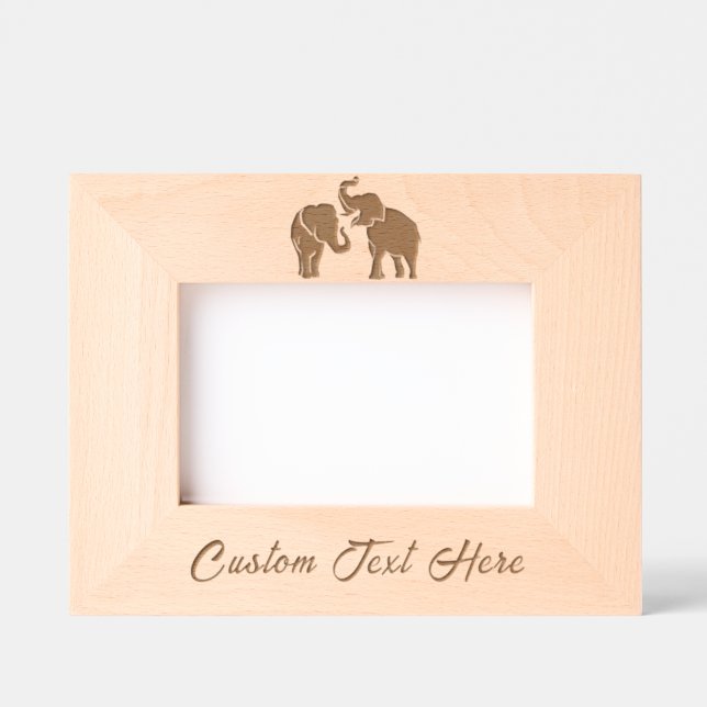 Quadros Enchidos do Elefante do casal com Texto Pe (Front)