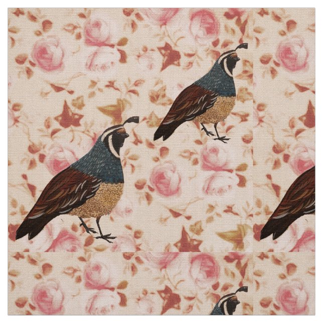 Quail de queda no Tecido Chintz (Modelo)