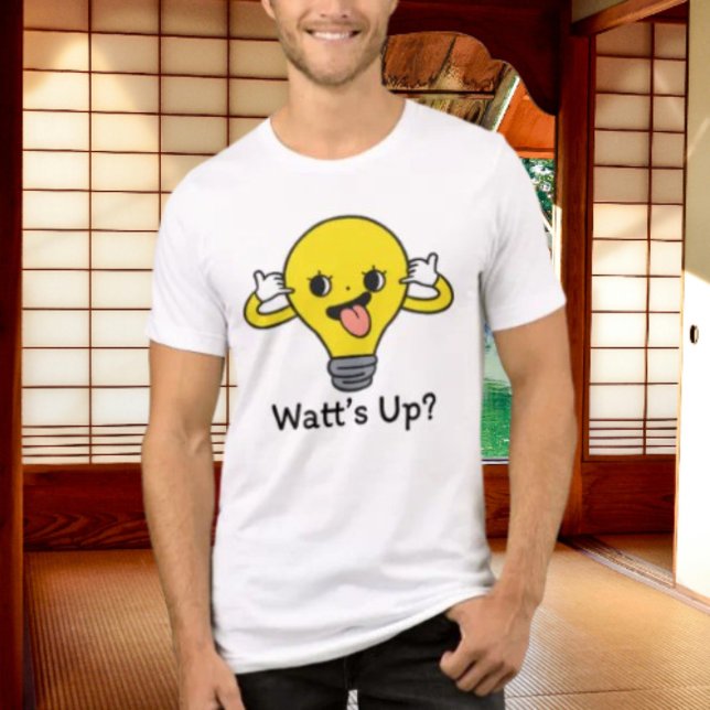 Qual é o Watt? Camiseta Engraçada com Trocadilho d (Criador carregado)