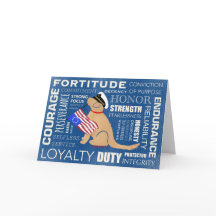 Qualidades do Soldado do Cão ouro Obrigado Cartões