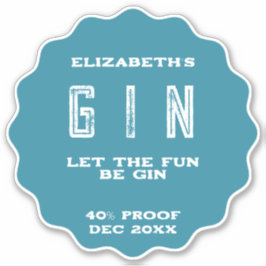 Qualquer adesivo de gin personalizado a cores