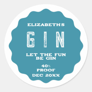 Qualquer adesivo de gin personalizado a cores