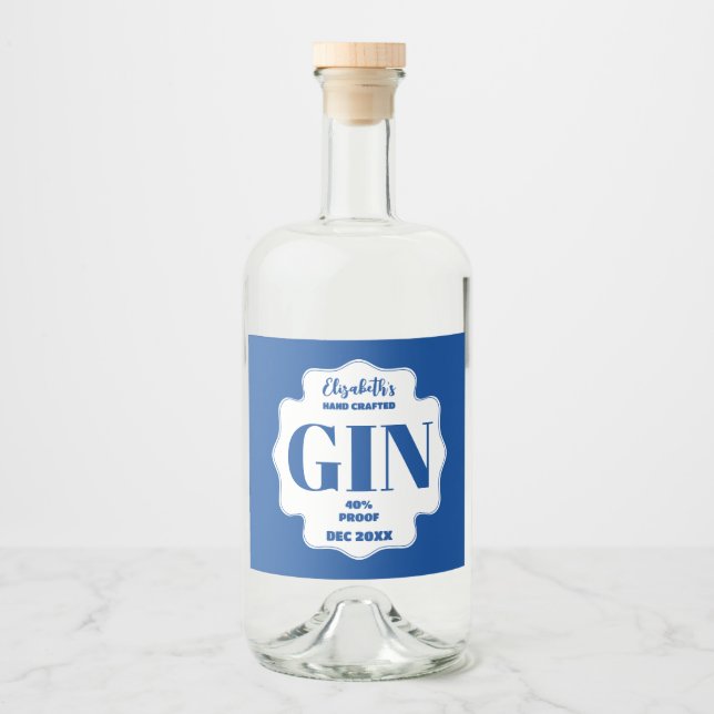 Qualquer adesivo de gin personalizado a cores (Frente)