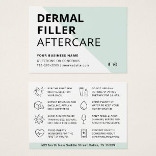 Qualquer Cartão De Pós-Cuidados De Enchimento Derm