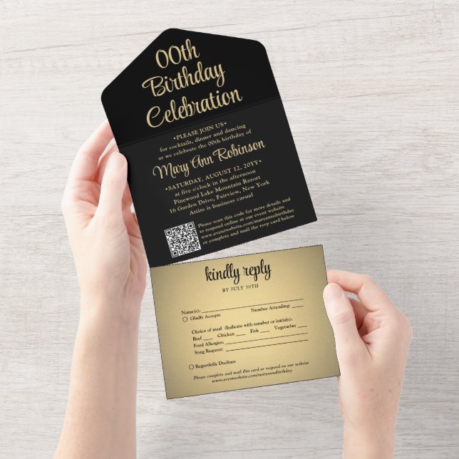 Qualquer Código QR de Festa de Aniversário RSVP Pr (Tearaway)