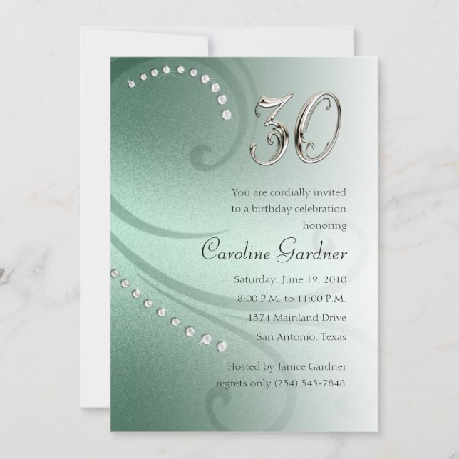 Qualquer Convite de Aniversário Número (Frente)