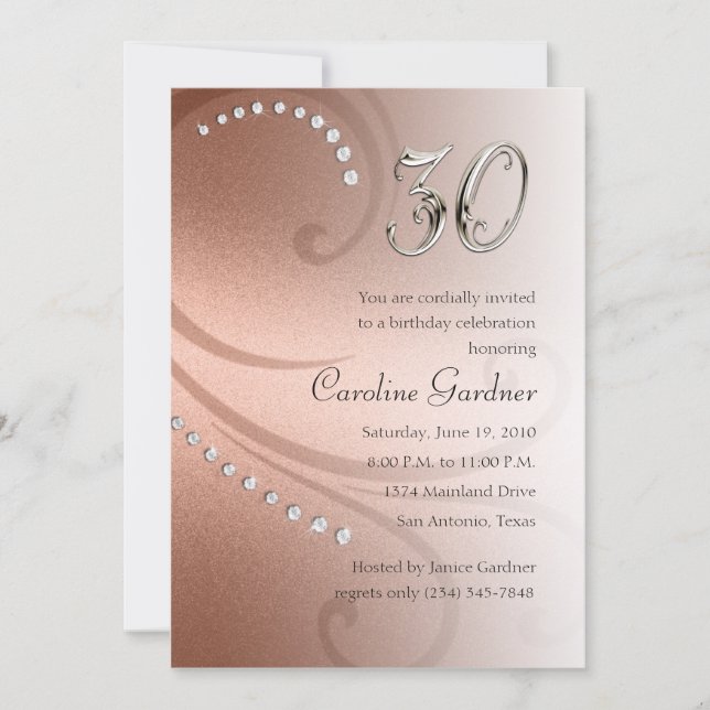 Qualquer Convite de Aniversário Número (Frente)