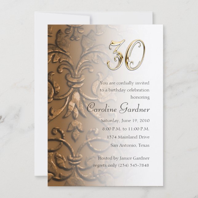 Qualquer Convite de Aniversário Número (Frente)