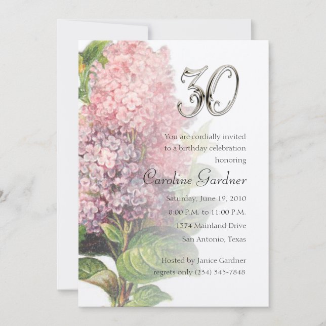 Qualquer Convite de Aniversário Número (Frente)