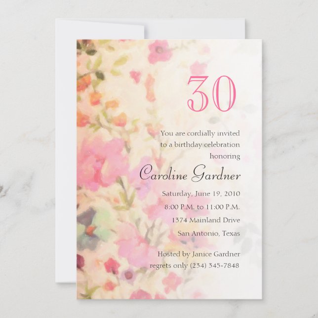 Qualquer Convite de Aniversário Número (Frente)