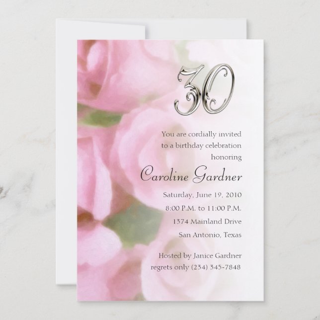 Qualquer Convite de Aniversário Número (Frente)