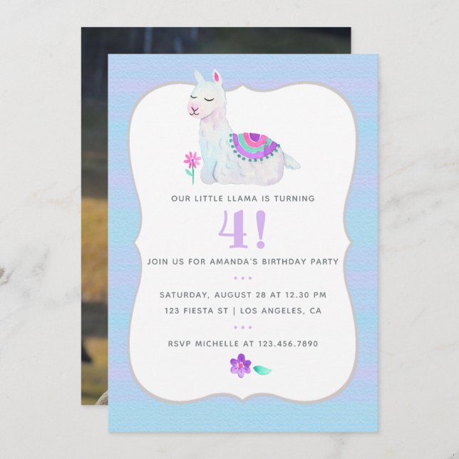 Qualquer Convite de festas de Aniversário de crian (Frente/Verso)