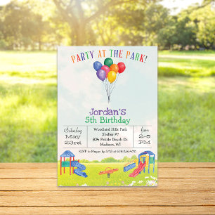 QUALQUER Convite de Playground de Parque AGE/GENDE