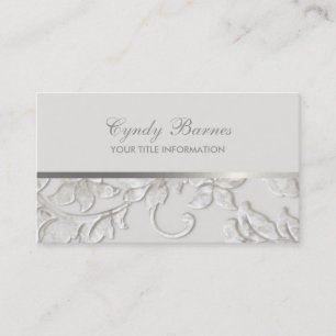 Qualquer cor com Cartão de visita de Damasco Branc