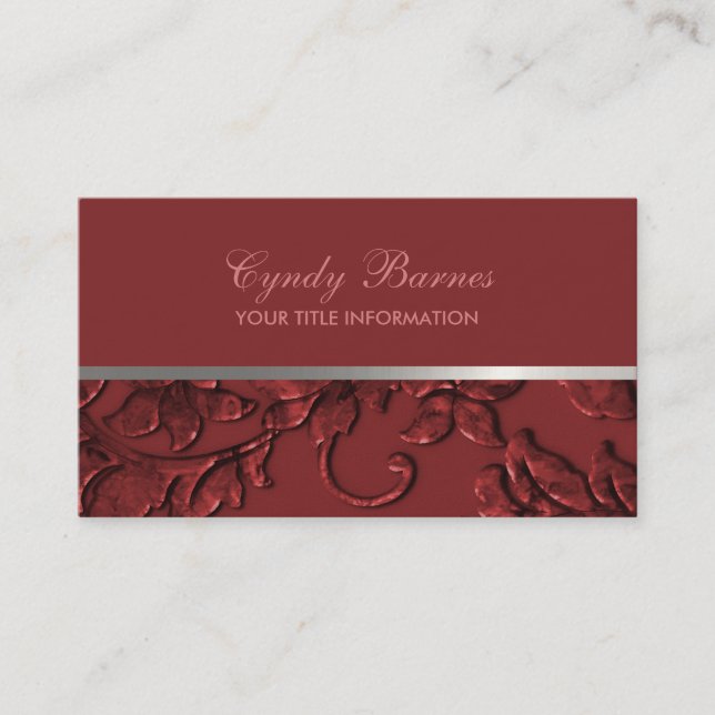 Qualquer cor com Cartão de visita de Damasco Verme (Frente)