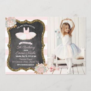 QUALQUER IDADE - Convite de Aniversário Bailarina