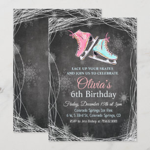 QUALQUER IDADE - Convite de Aniversário de Patinaç