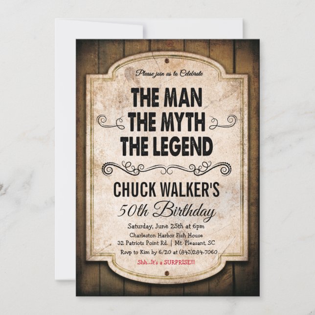 QUALQUER IDADE - Convite de Aniversário de Pesca M (Frente)