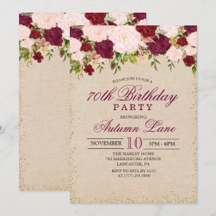 QUALQUER IDADE - Convite de Aniversário Floral Vi