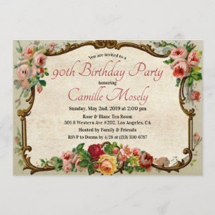 QUALQUER IDADE - Convite de Aniversário Floral Vi