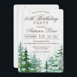 QUALQUER IDADE - Convite de aniversário para adult<br><div class="desc">Árvores De Pinos De Aquarela</div>