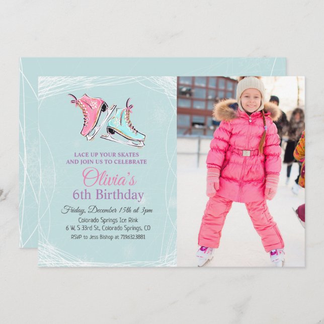 QUALQUER IDADE - Convite de Aniversário para Pista (Frente/Verso)