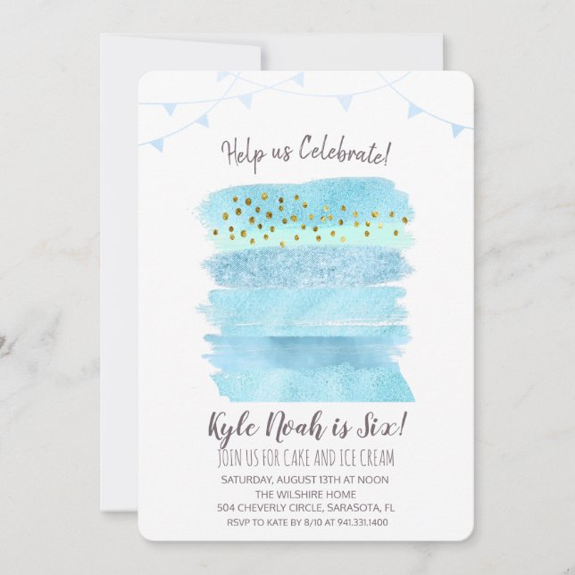 QUALQUER IDADE - Convite para Bolo de Aniversário (Frente)