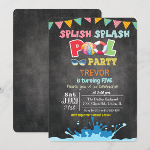 QUALQUER IDADE - Convite para Festa na Piscina Spl