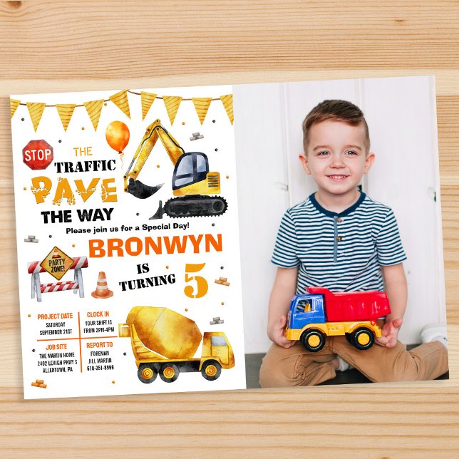 QUALQUER IDADE - Em Construção Convite Aniversário (Criador carregado)