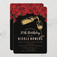 QUALQUER IDADE - Vidro Vinho Glitter Convite de An