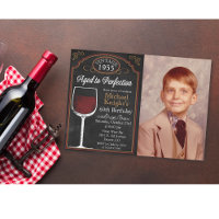 QUALQUER IDADE Vinho Adulto Aniversário Convite Fo