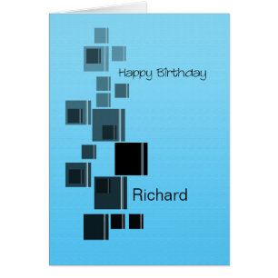 Qualquer nome de Cartão Azul de Aniversário de D