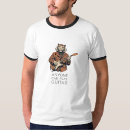 qualquer um pode tocar camiseta de guitarra