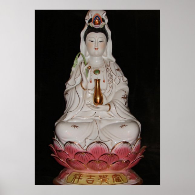 Quan Yin Deusa da Poster da Meditação Buda Compaix (Frente)