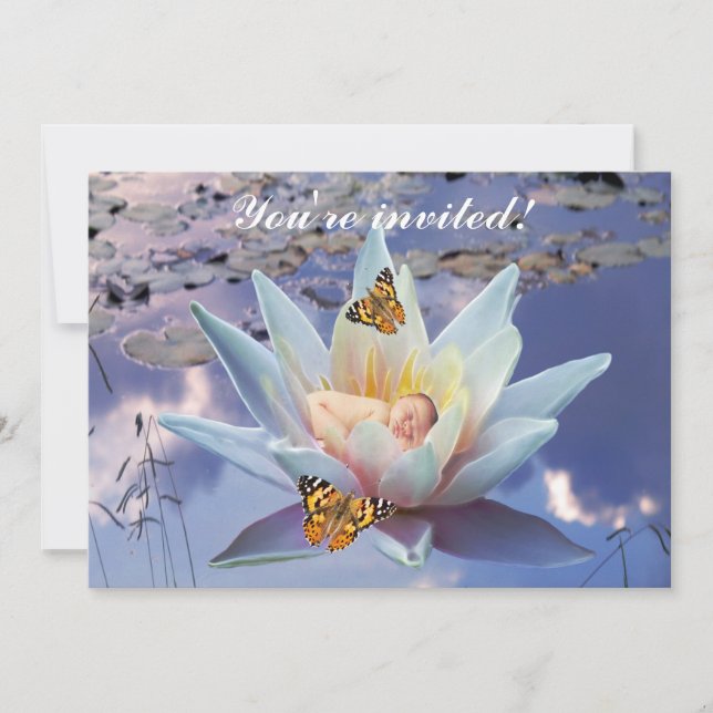 Quando um bebê vai dormir convite para o chá (Frente)