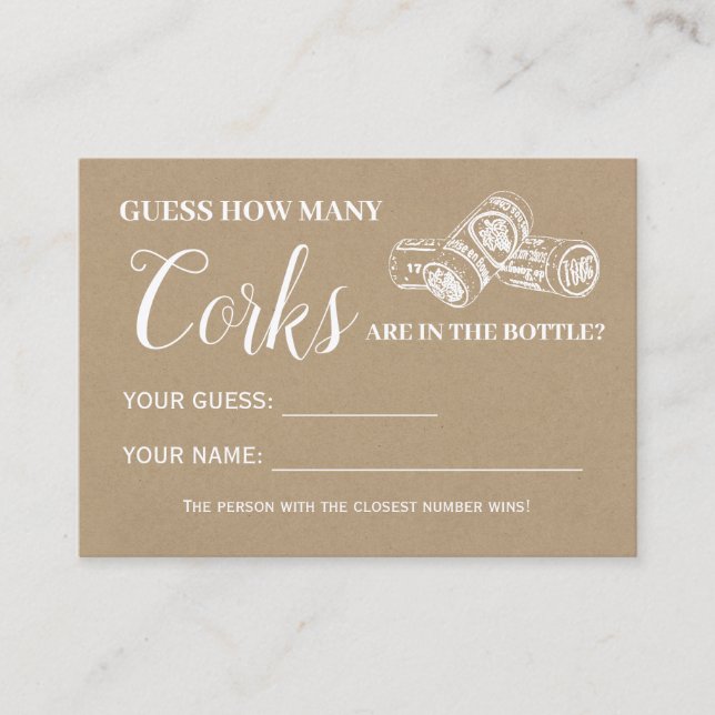 Quantas corks engrossam cartões de jogo de chá esp (Frente)