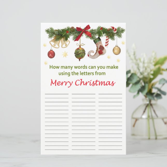 Quantas palavras você pode fazer de Feliz Natal? (Em pé/Frente)