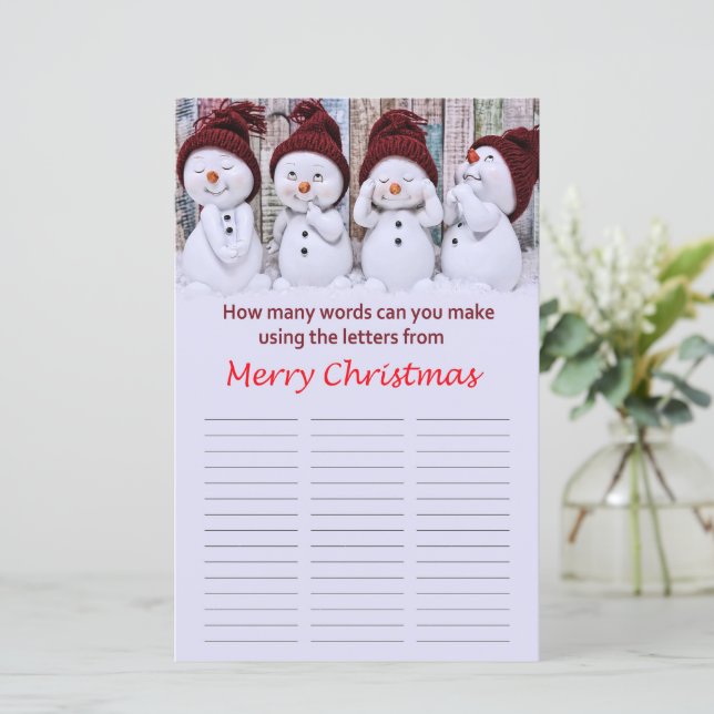 Quantas palavras você pode fazer de Feliz Natal? (Em pé/Frente)