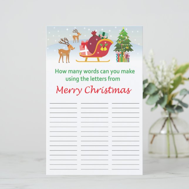 Quantas palavras você pode fazer de Feliz Natal? (Em pé/Frente)