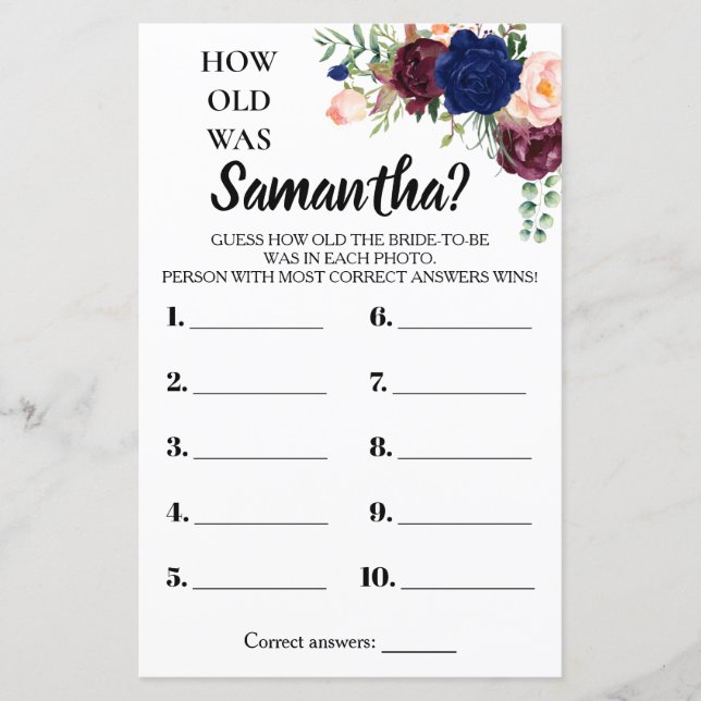 Quantos anos ela tinha chá de panela jogo espanhol (Frente)