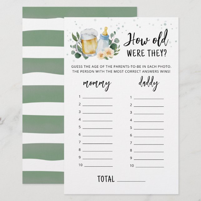 Quantos anos eles estavam jogando Greenery Baby es (Frente/Verso)