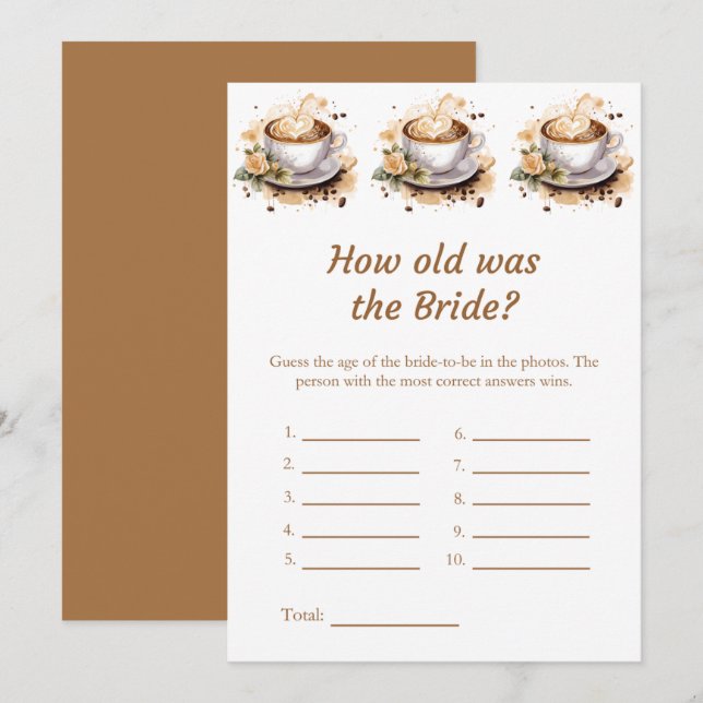 Quantos anos tinha o cartão de jogo de Chá de pane (Frente/Verso)