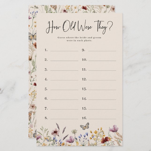 Quantos Anos Tinham? (Frente/Verso)